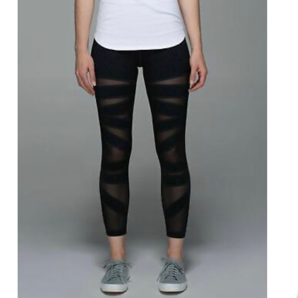 Lululemon 🍋 High Times bandage mesh pant BLK sz 8